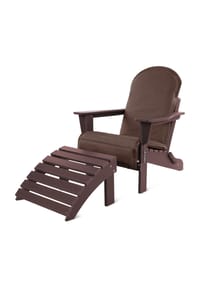 Aspero® - Adirondack Gartenstuhl mit Fußstütze und Auflage - Bordeaux