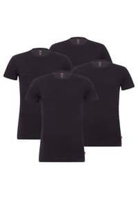 Levi's® - Herren T-Shirts, 4er Pack - Rundhals, Kurzarm, einfarbig - Schwarz