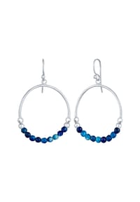 elli. - Ohrringe Ohrhänger Edelstein Achat Perlen Boho 925 Silber - Gold