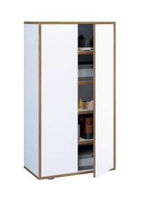 VCM. - Holz-Schuhschrank | Maße: B. 60 x H. 110 x T. 33 cm | Allzweckschrank | 5 Fächer | 2 Drehtüren - Salia Breite 60 cm - Anthrazit