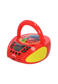 COFI - Miraculous Ladybug CD Player mit Bluetooth für Kinder mit Mikrofonen - Rot 14x25x12 cm