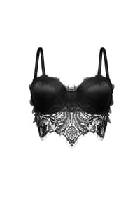 less is a'mor - Push-up-BH Rigel mit gewellter Spitze - schwarz