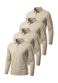 normani® - 4er Set Herren Langarm Poloshirt Lyroe - Anthrazit