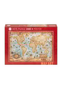 HEYE - Map Art Puzzle "The World", 2000 Teile - 