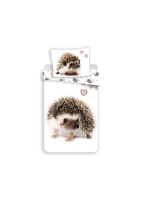 COFI - Hedgehog Kuschelige Igel Bettwäsche Baumwolle, 140x200 cm & 70x90 cm - Mehrfarbig 200x140 + 70x90 cm