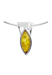 OSTSEE-SCHMUCK® - Halsreif mit Anhänger , Gleiter-Rieke , Silber 925/000 - silber