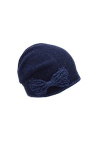 SEEBERGER - Wollmütze, Schleife, für Damen - 2425 BURG/ROSEWOOD