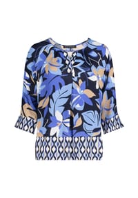 BETTY BARCLAY - Schlupfbluse mit Blumenprint - Dunkelblau/Blau