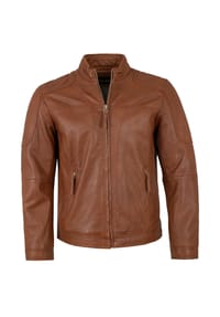 JILANI - Herren Lederjacke Lammnappa cognac - cognac