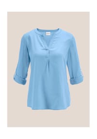 MADELEINE - Schlupf-Bluse mit Ärmelriegeln - himmelblau