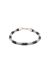 KUZZOÍ - Armband Nylon Segeltau Maritim 925 Sterling Silber - Silber