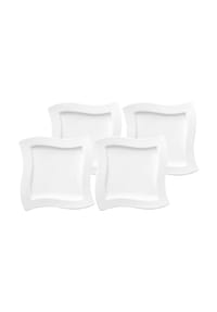 Villeroy & Boch Frühstücksteller NewWave 24 x 24 cm 4er Set weiß - NEWWAVE - weiß