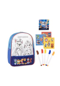 SPIN MASTER™ - Paw Patrol DIY Set Rucksack zum Gestalten für Kinder - Blau 38x31x3 cm
