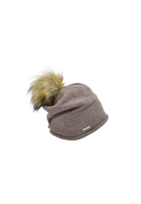 SEEBERGER - Walk Headsock mit Kunstfellpompom 37307-287 - anthrazit