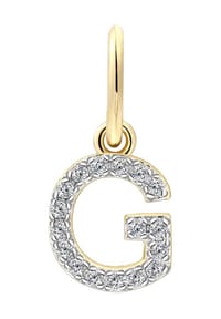 XENOX - Damen Anhänger Buchstabe G, 925er Silber - GELBGOLD