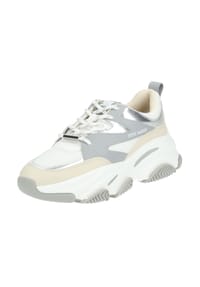 STEVE MADDEN - Lederimitat/Textil Sneaker - Silber/Weiß