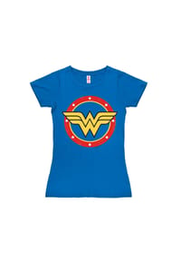 LOGOSHIRT® - New Girls T-Shirt DC - Wonder Woman - Logo Circl - azure blue