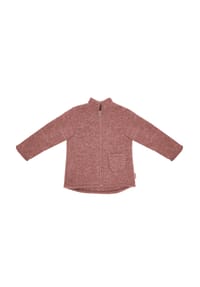 maximo® - GOTS MINI-Jacke, Wollfleece Reißverschluss, Jersey - braunmeliert