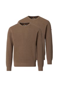redmond - Pullover 2er Pack Basic - Braun
