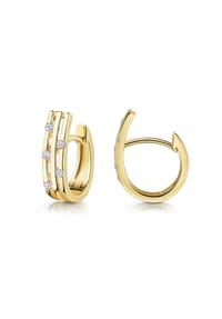 fascination by Ellen K. - Klappcreolen 375/- Gold 10 Zirkonia - gelb