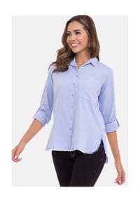 CIPO & BAXX® - Bluse WH124 mit modischen Fransen und dem trendigen Schnitt - BLUE