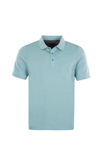 hajo - Shirt Kurzarm-Poloshirt Softknit mit Knopfleiste und Brusttasche in Regular Fit - blau