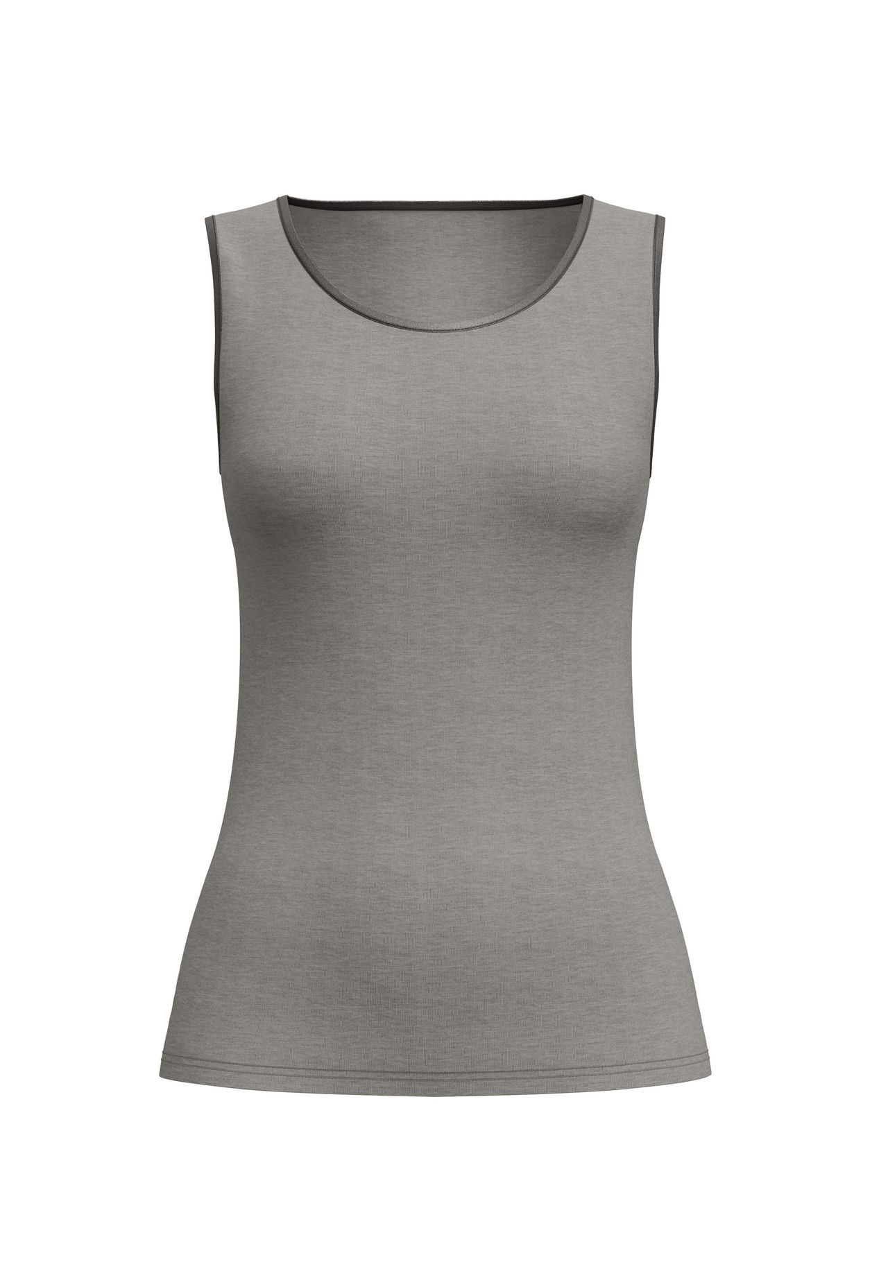 Calida Damen Grau True Confidence Tank-Top Aus Wolle-Seidefür L, Feinrippiges Tank-Top Mit Klarer Silhouette Und Sicherem Sitz - Bild 5