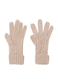 CAPELLI® NEW YORK - Strickhandschuhe "Cable Knit", Zopfstrickmuster, Wollanteil, für Damen - CAMEL MELIERT