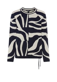 olsen - Pullover mit Panneaux-Dessin und Tunnelzugsaum - Ink Blue