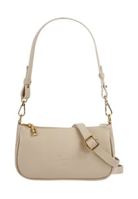Samantha Look - Umhängetasche Echt Leder, Made In Italy - beige