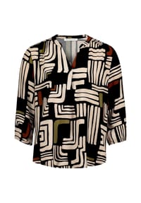 BETTY & CO - Shirtbluse, Split-Neck, für Damen - 9812 BLACK/CREAM