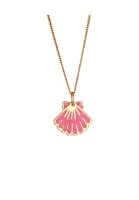 elli. - Halskette Elli Halskette Muschel Meer Emaille 925 Silber Vergoldet - Pink