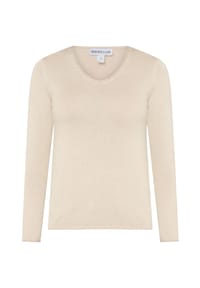 MANGUUN - Pullover, V-Ausschnitt, für Damen - BEIGE/PERFECT PALE