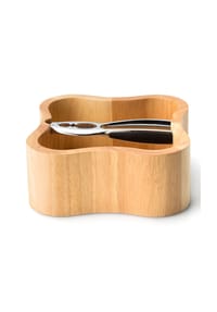 CONTINENTA - Nussschale mit Qualitätsknacker, Gummibaumholz, 24.5 x 24.5 cm - Holzfarben