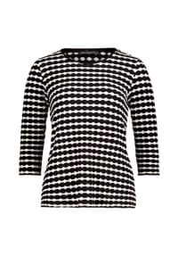 BETTY BARCLAY - Basic Shirt mit Rundhalsausschnitt - Dunkelblau/Weiß