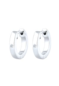elli. DIAMONDS - Ohrringe Creole Diamant (0.03 Ct) Geschenkidee Silber - Gold