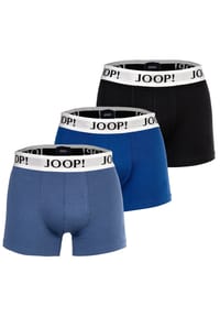 JOOP! - Herren Boxershorts, 3er Pack - Everyday, Cotton Stretch, Logo - Schwarz/Blau/Graublau