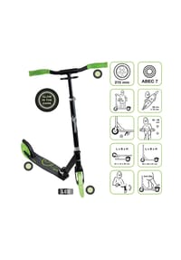muuwmi - Lights Aluminium Scooter GLOW 215 mm, mit Leuchtrollen und Glow-Effekt - schwarz