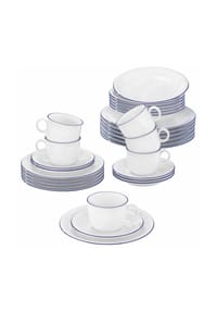 Seltmann Weiden Kombiservice Compact Blaurand 30er Set weiß-blau - COMPACT - weiß-blau
