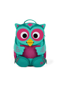Affenzahn GROSSER FREUND - Kindergartenrucksack "Eule", Ziehschnabel, Namensschild - TÜRKIS, PINK