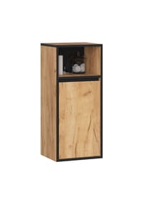 Akord - Badezimmer-Hängeschrank W35 mit 1 Tür und 3 Einlegeböden - artisan-eiche/graphitgrau