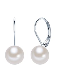 VALERO PEARLS - Damen Ohrringe aus 925/- Sterling Silber in Silber mit Süßwasser-Zuchtperle - silber