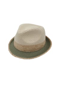 CAPO - Strohhut Trilby farbige Krempe - leaf green