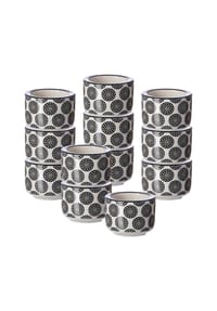 Ritzenhoff & Breker Teelichthalter Takeo Circles ø 6 cm 12er Set schwarz-weiß - TAKEO - schwarz-weiß