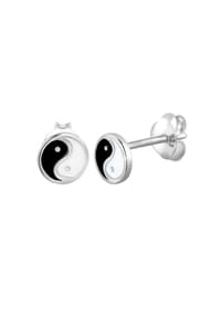 elli. - Ohrringe Yin Yang 925 Sterling Silber - Schwarz