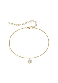 SMART JEWEL® - Fusskette elegant mit Zirkonia Stein, Silber 925 - Vergoldet