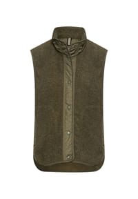 camel active - Teddyweste mit Stehkragen - Dunkelgrün