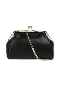 Cluty - Abendtasche Echt Leder, Made In Italy - beige