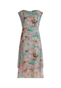 BETTY BARCLAY - Chiffonkleid mit Bindegürtel - Mint/Rosé