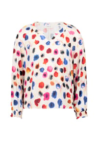 CARTOON - Casual-Bluse mit Raffung - Nature/Red